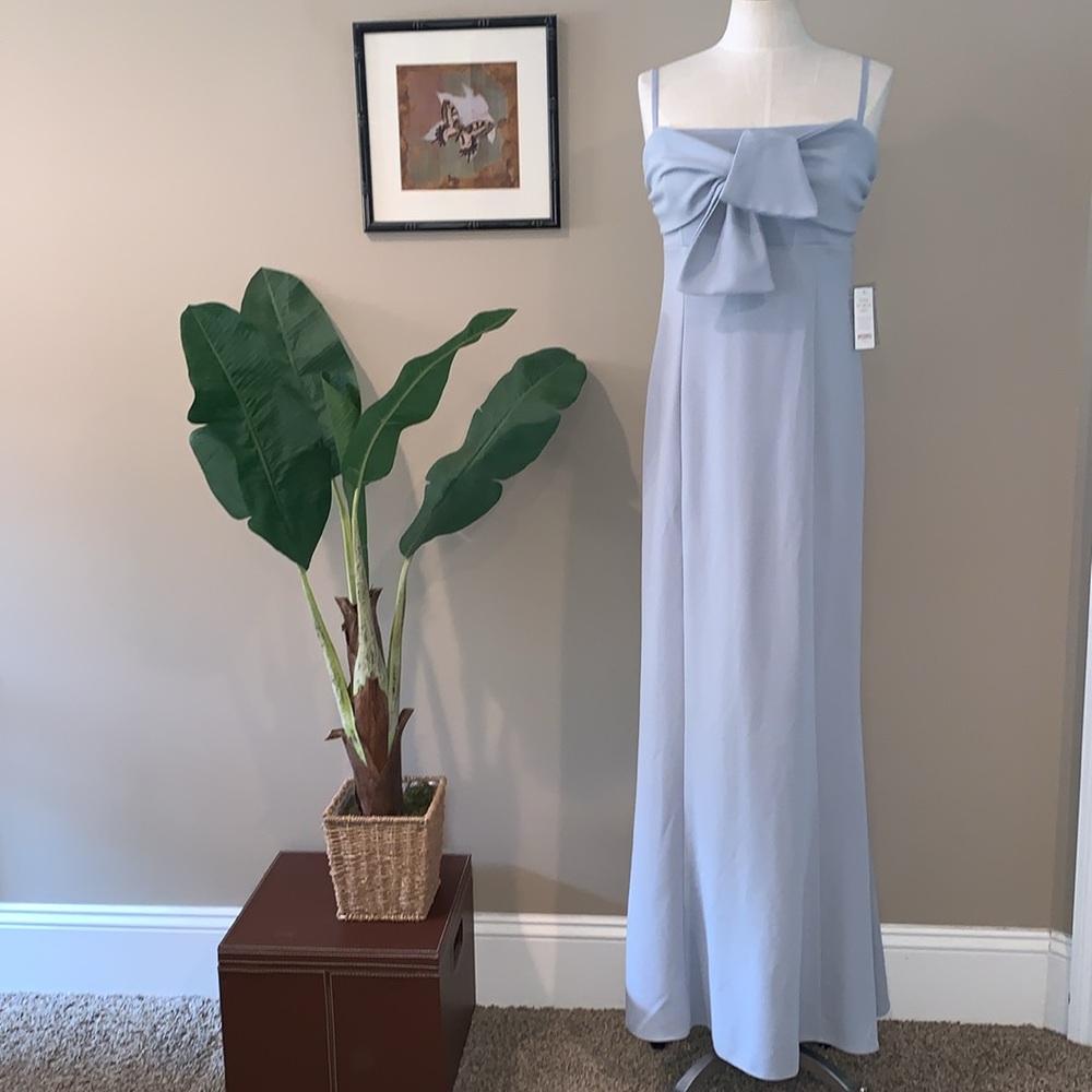 NWT Show Me Your Mumu Weddings Harper Gown, Steel Blue Stretch, Size Large - Picture 2 of 16